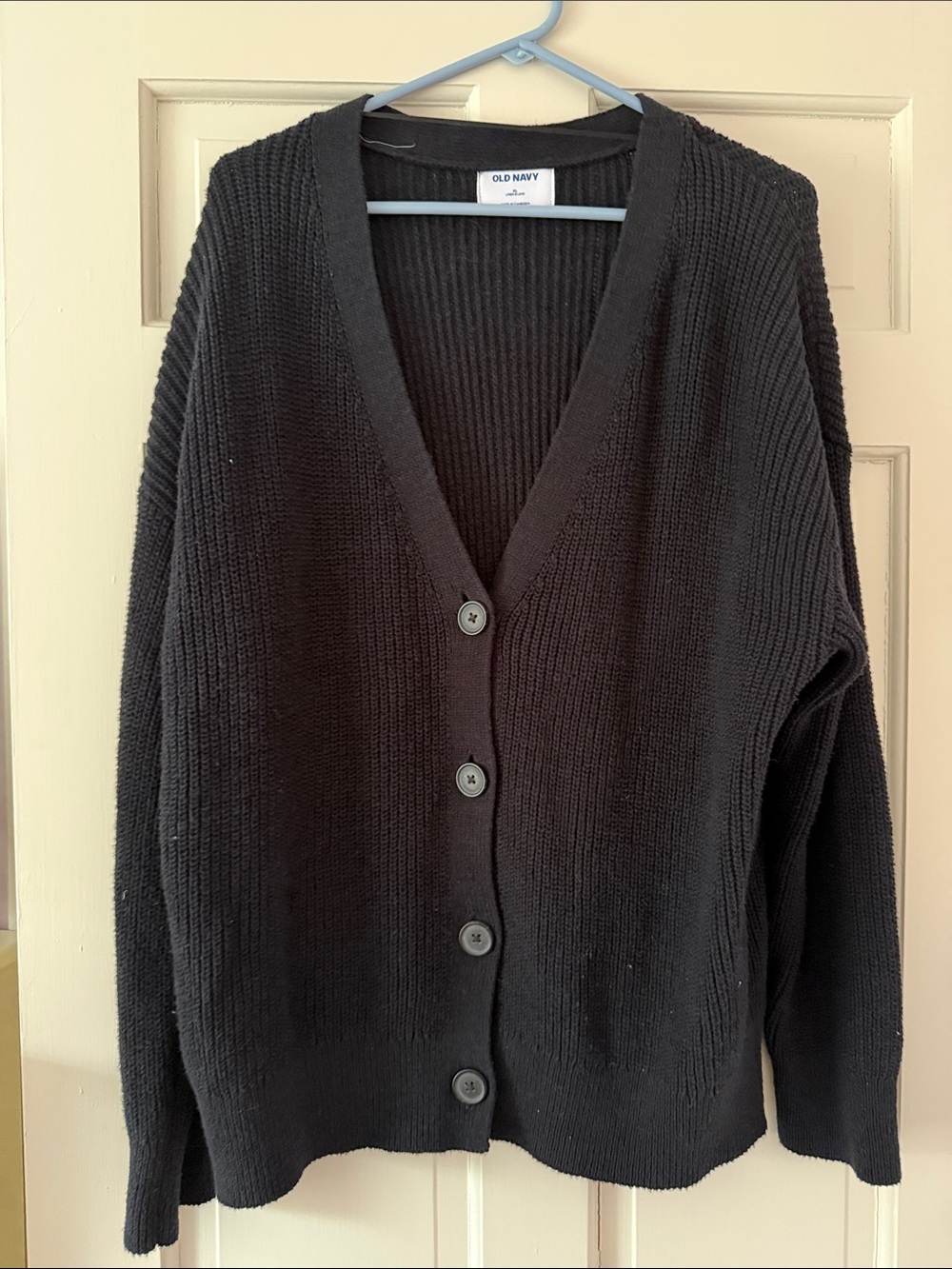 Old Navy Black V‑Neck Button‑Front Women's Cardigan Sweater